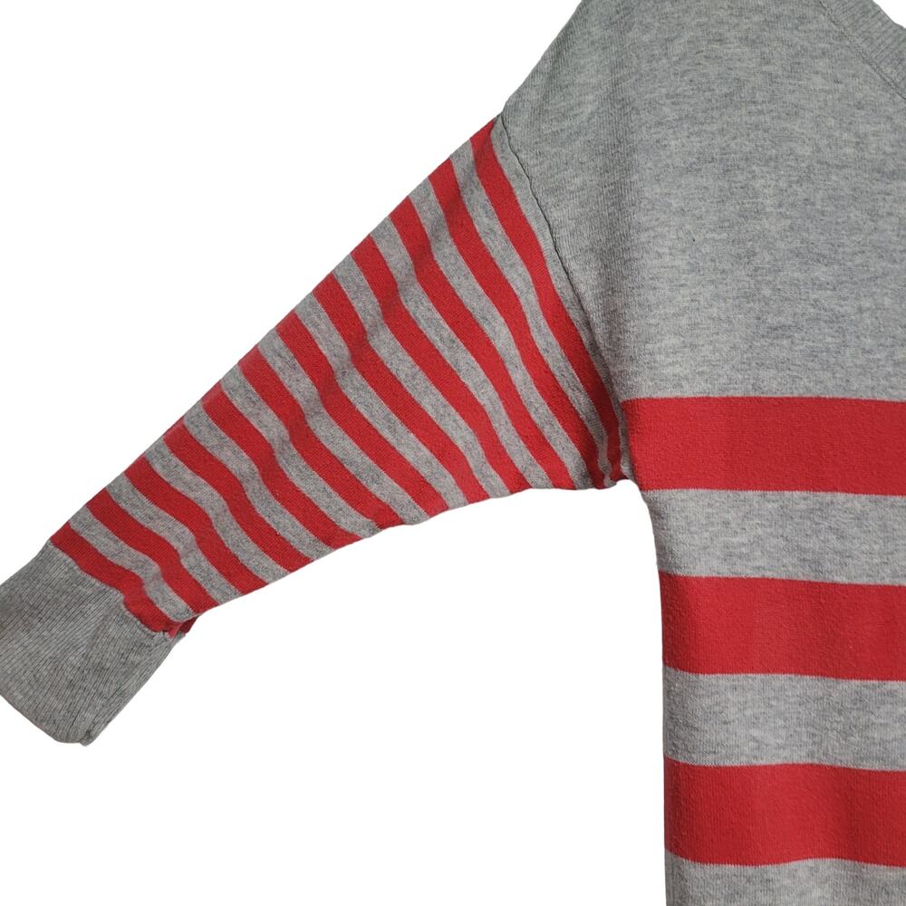 American Eagle Women's Gary Salmon Stripes Boat Neck 3/4 Sleeve Small - Picture 2 of 4